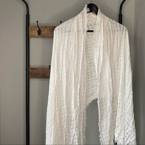 DKNY Lightweight Open Weave Oversize Scarf, One Size, White.